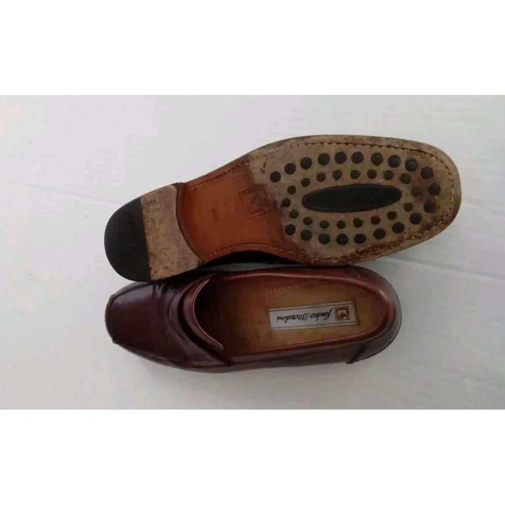 Classic Brown Leather Penny Loafers Dress‎ Shoes Casual Slip-On Comfort